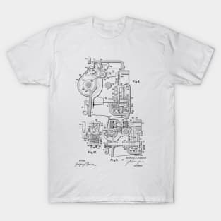 Zigzag Mechanism for Sewing Machine Vintage Patent Hand Drawing T-Shirt